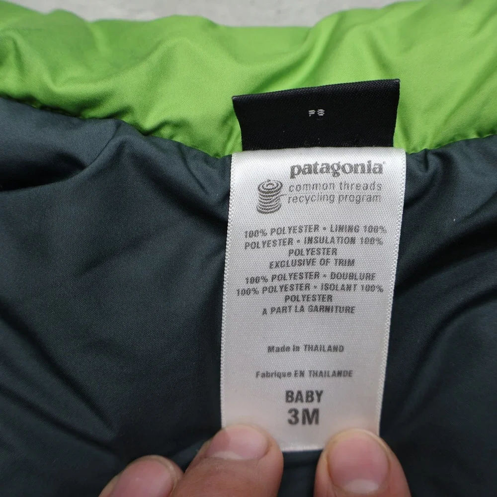 Patagonia Vest Baby 3M Green Insulated Snap Light Winter Outdoor Quilted Puffer